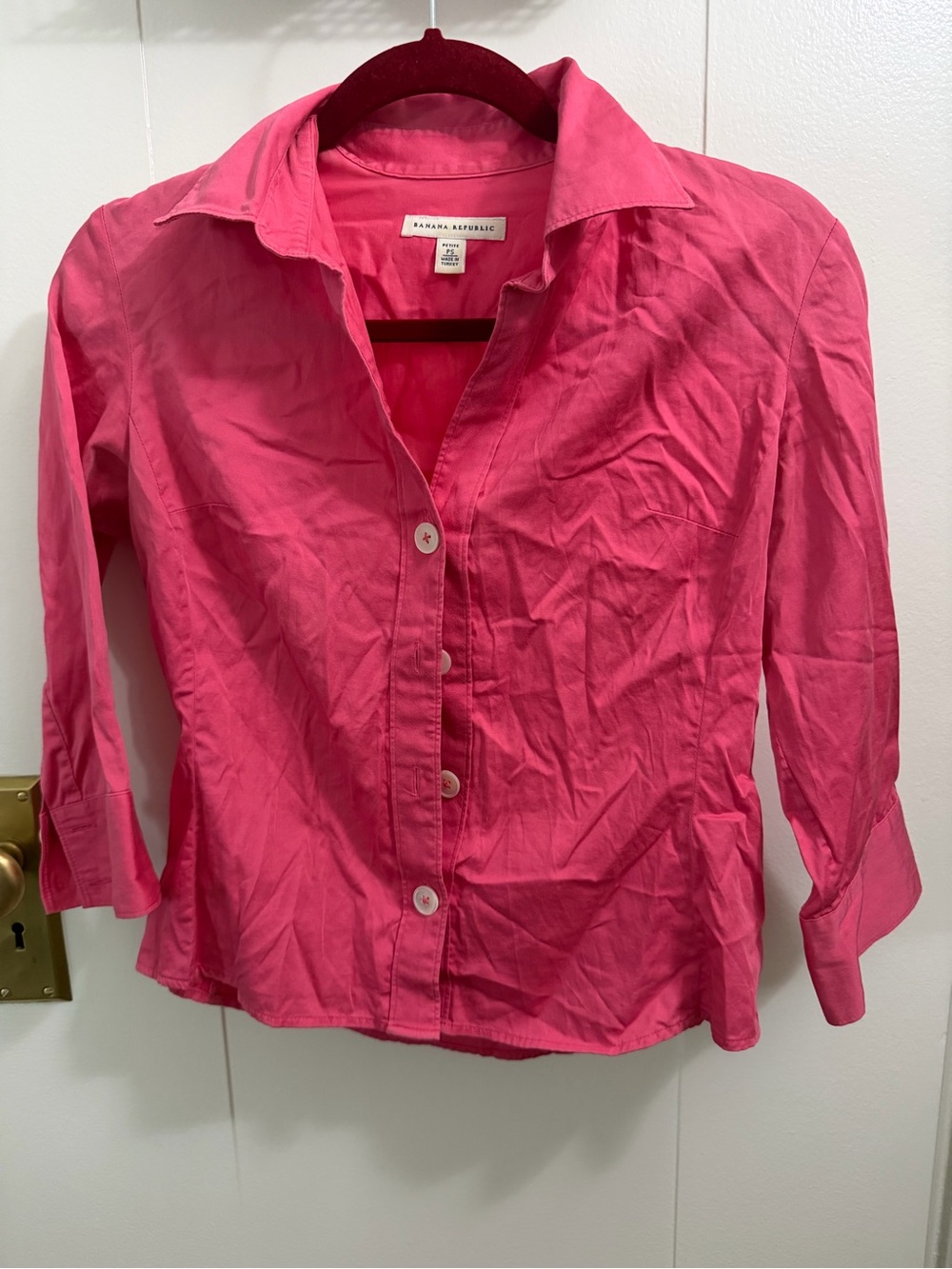 Banana Republic Women's Hot Pink Button-Front Shirt